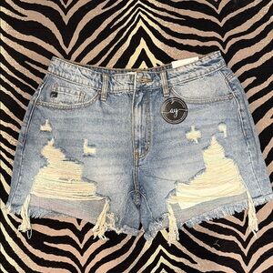 KanCan Light Blue Distressed Jean Shorts
